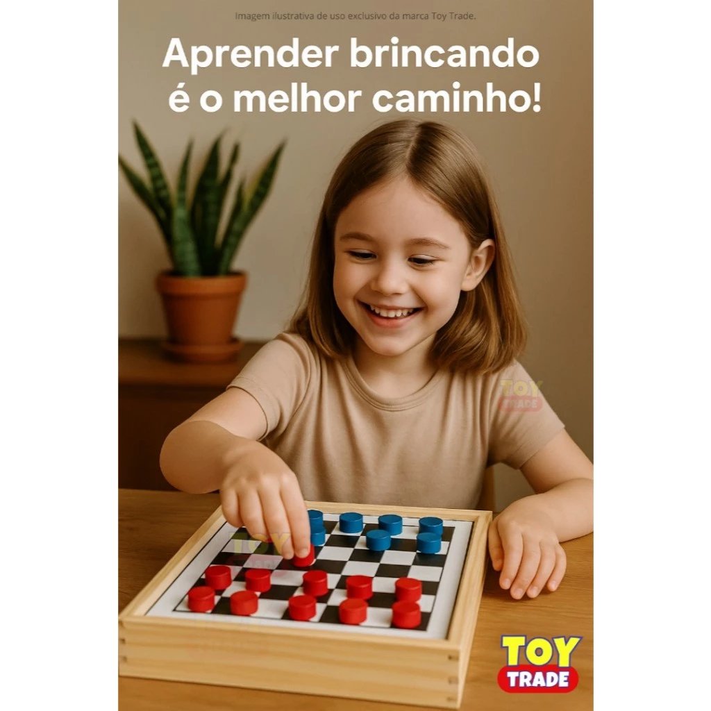 Jogos 6x1 Dama, Jogo Da Velha, Ludo, Trilha, Dominó e Xadrez 6 em 1 Jogos de Tabuleiro Jogo de Mesa